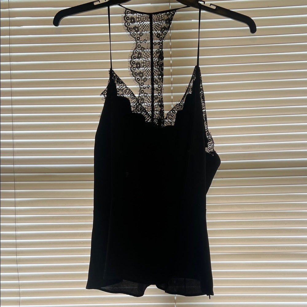 Express Black Lace Detail Top